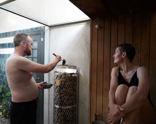 Saunaen hos Sofiebadet